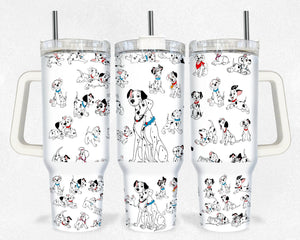 101 Dalmatians Disney Cartoon Personalized 40oz Tumbler With Handle and Straw