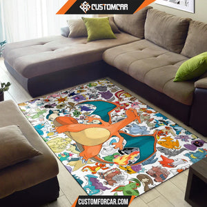 3323 - horizontal. Pokemon Anime Area Rug - Charizard Flame