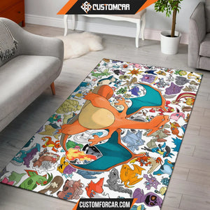 3323 - horizontal. Pokemon Anime Area Rug - Charizard Flame