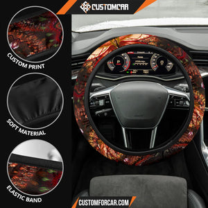 Abstract Dragonfly Steering Wheel Cover Mandala Car