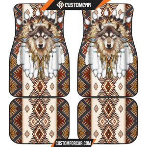 Abstract Wolf Car Floor Mats Native American Car Accessories