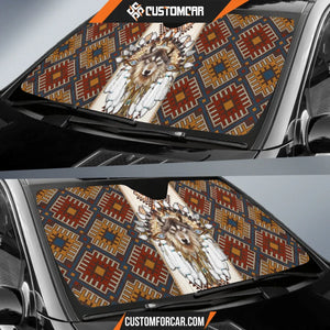 Abstract Wolf Car Sun Shade Native American Car Accessories