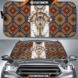 Abstract Wolf Car Sun Shade Native American Car Accessories