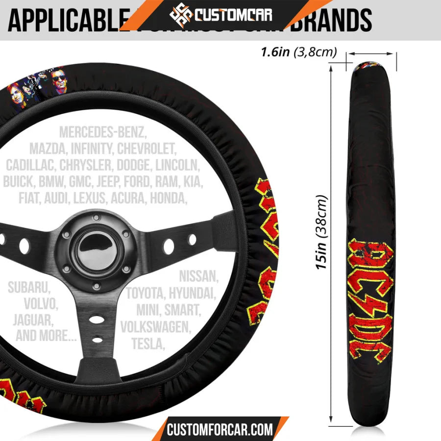 AC DC Steering Wheel Cover Music Rock Band Car Accessories