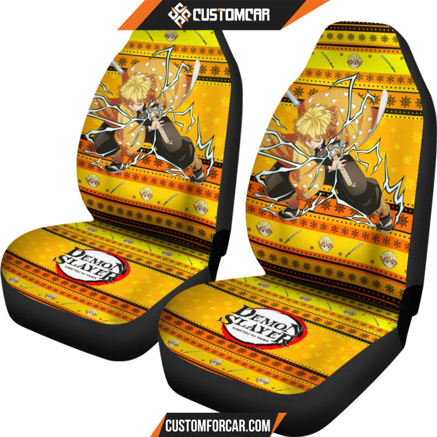 Agatsuma Zenitsu Demon Slayer Car Seat Covers Anime Car