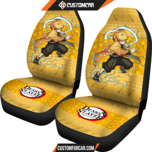 Agatsuma Zenitsu Demon Slayer Car Seat Covers Anime Car