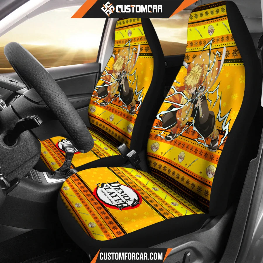 Agatsuma Zenitsu Demon Slayer Car Seat Covers Anime Car