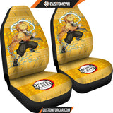 Agatsuma Zenitsu Demon Slayer Car Seat Covers Anime Car