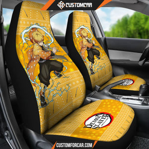 Agatsuma Zenitsu Demon Slayer Car Seat Covers Anime Car