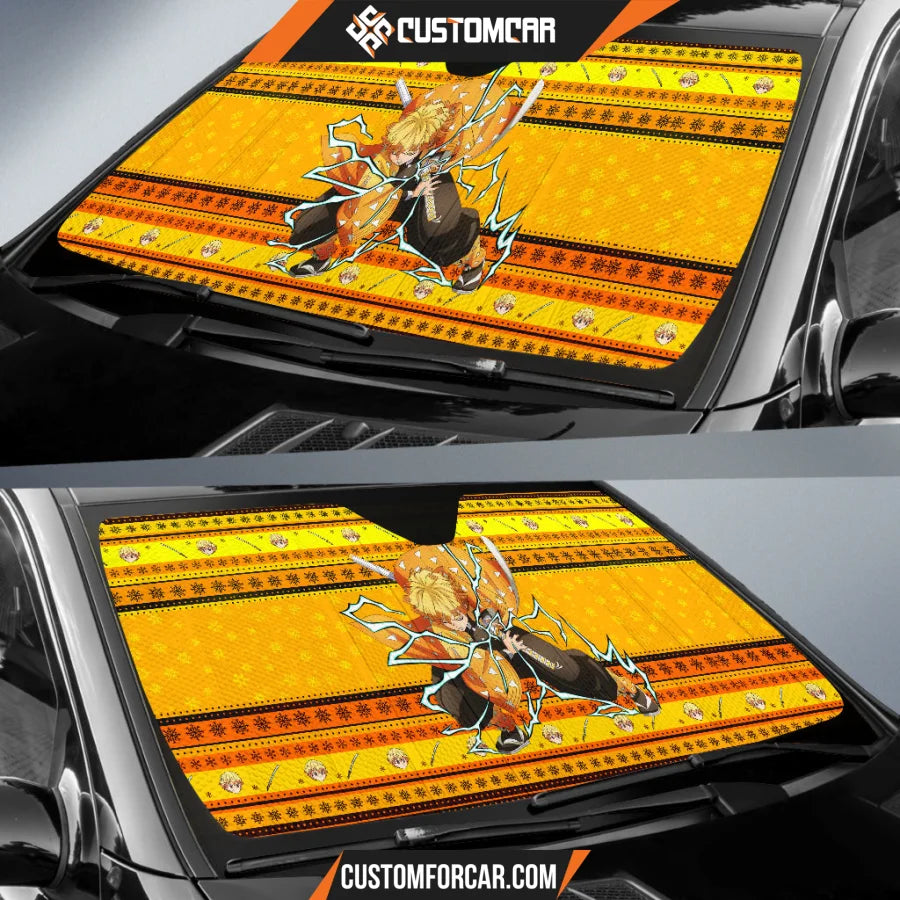 Agatsuma Zenitsu Demon Slayer Car Sun Shade Anime Car