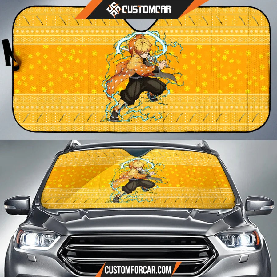 Agatsuma Zenitsu Demon Slayer Car Sun Shade Anime Car