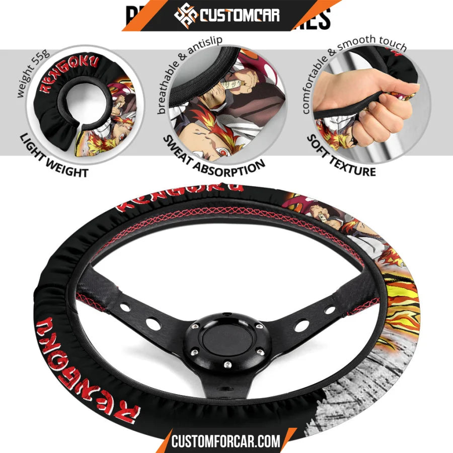 Agatsuma Zenitsu Demon Slayer Steering Wheel Cover Anime Car