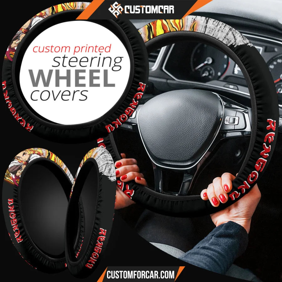 Agatsuma Zenitsu Demon Slayer Steering Wheel Cover Anime Car