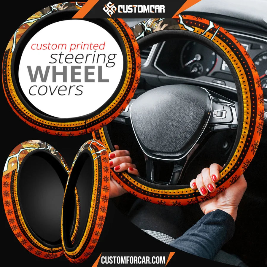 Agatsuma Zenitsu Demon Slayer Steering Wheel Cover Anime Car