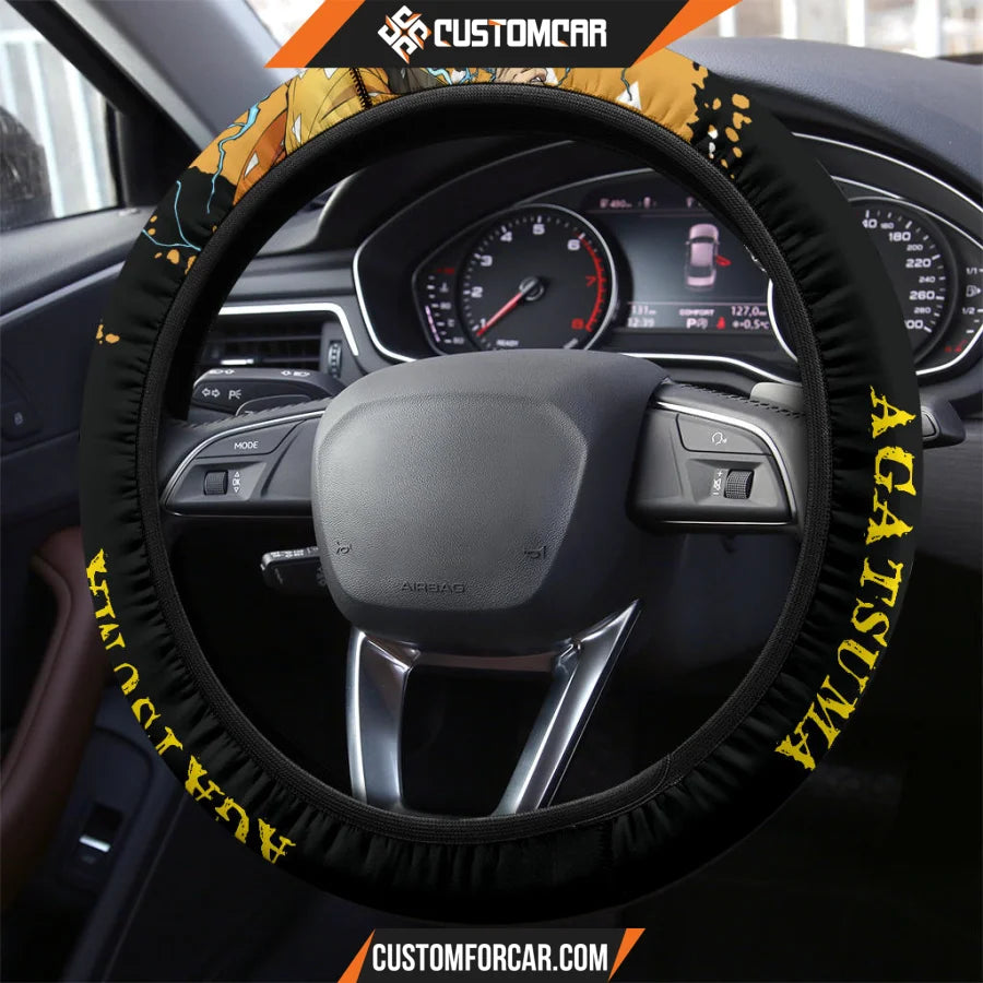 Agatsuma Zenitsu Demon Slayer Steering Wheel Cover Anime Car