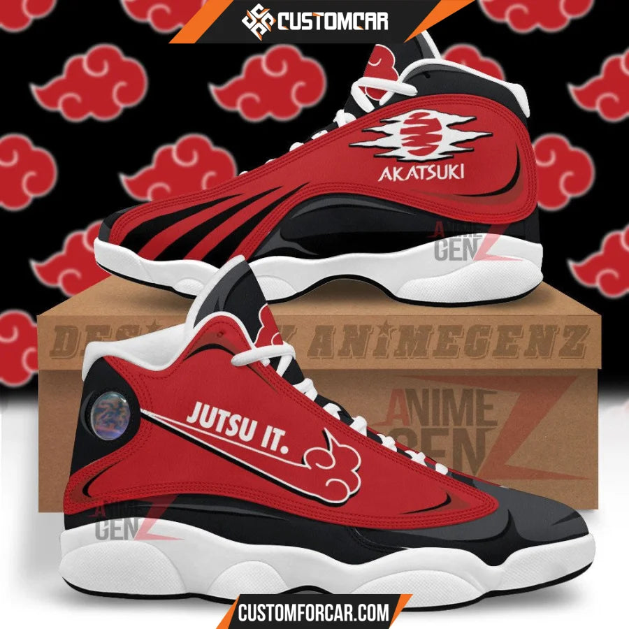 Akatsuki Jutsu It Air Jordan 13 Sneakers Naruto Custom Anime