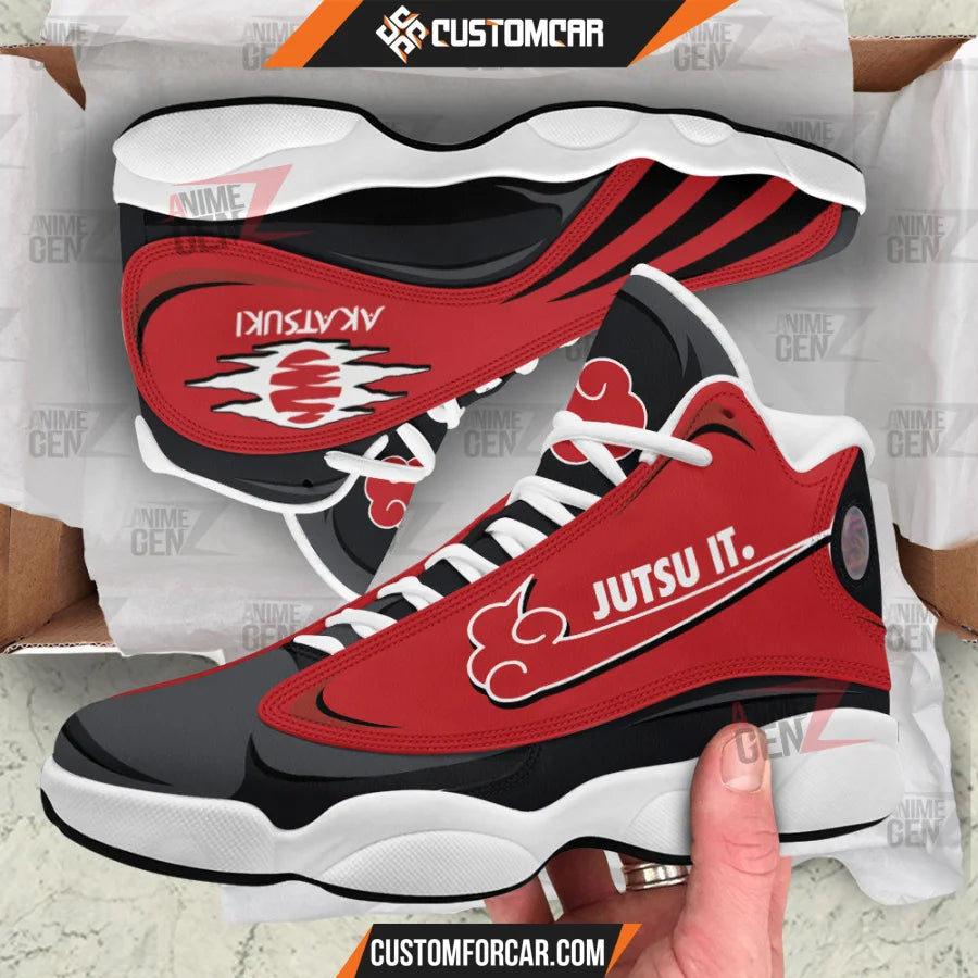 Akatsuki Jutsu It Air Jordan 13 Sneakers Naruto Custom Anime
