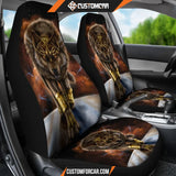 Angry Wolf Car Seat Coverss DECORINCAR