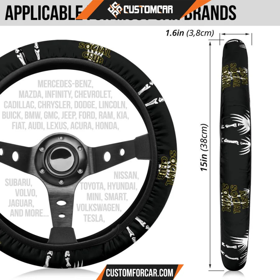 Anti Social Club Skeleton Hand Steering Wheel Cover