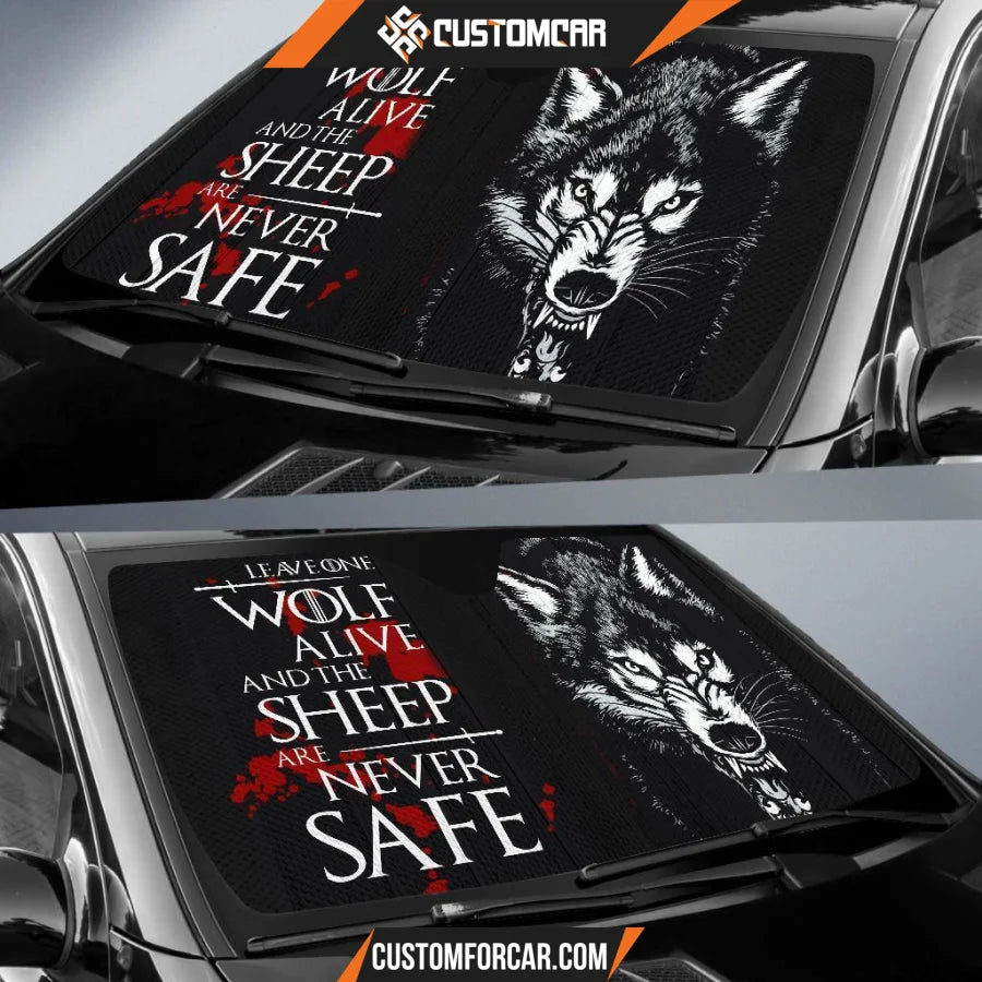 Arya Stark Leave One Wolf Alive Car Sun Shades Moive Decor 