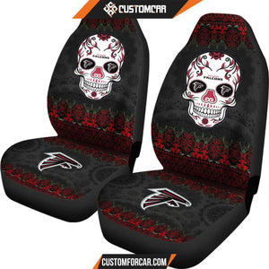 Atlanta Falcons American Football Club Skull Car Seat Covers