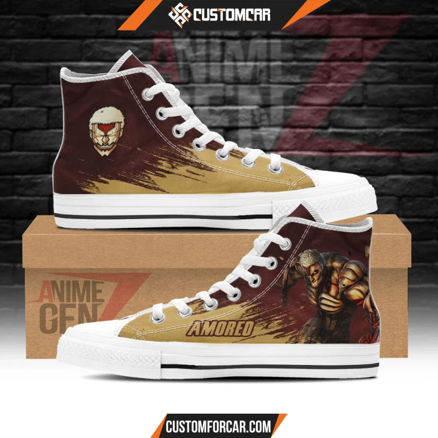 Attack On Titan Amored Titan High Top Shoes Custom Anime