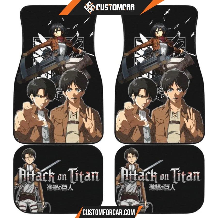 Attack On Titan Anime Car Floor Mats | AOT Mikasa Eren And 