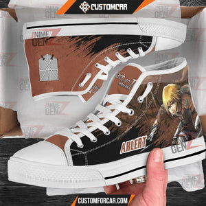 Attack On Titan Armin Arlert High Top Shoes Custom Anime