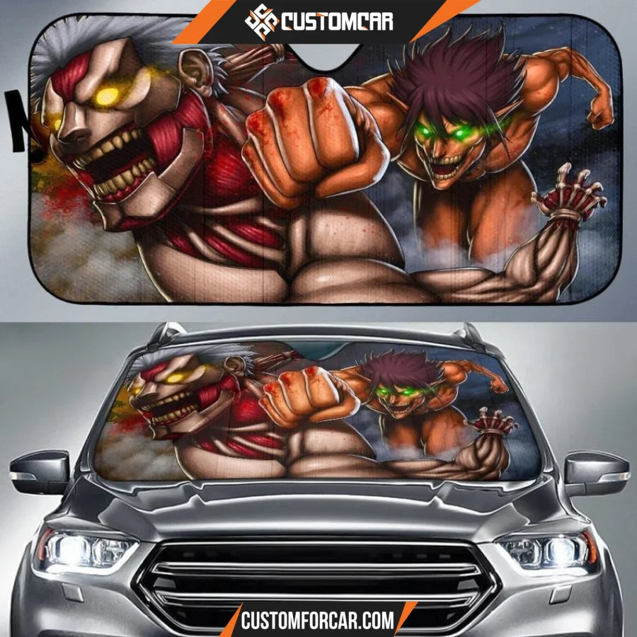 Attack On Titan Car Sun Shade | Eren Fight Armored Titan Sun Shade NT031520 DECORINCAR 1