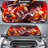 Attack On Titan Car Sun Shade | Eren Mikasa Armin Final Attack Sun Shade D021704 DECORINCAR 1