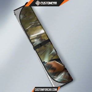 Attack On Titan Car Sun Shade | Eren Mikasa Armin Vs Colossal Titan Sun Shade D021705 DECORINCAR 3