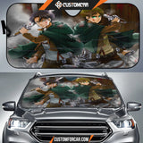 Attack On Titan Car Sun Shade | Eren Yeager Levi Ackerman Battle Sun Shade D021706 DECORINCAR 1
