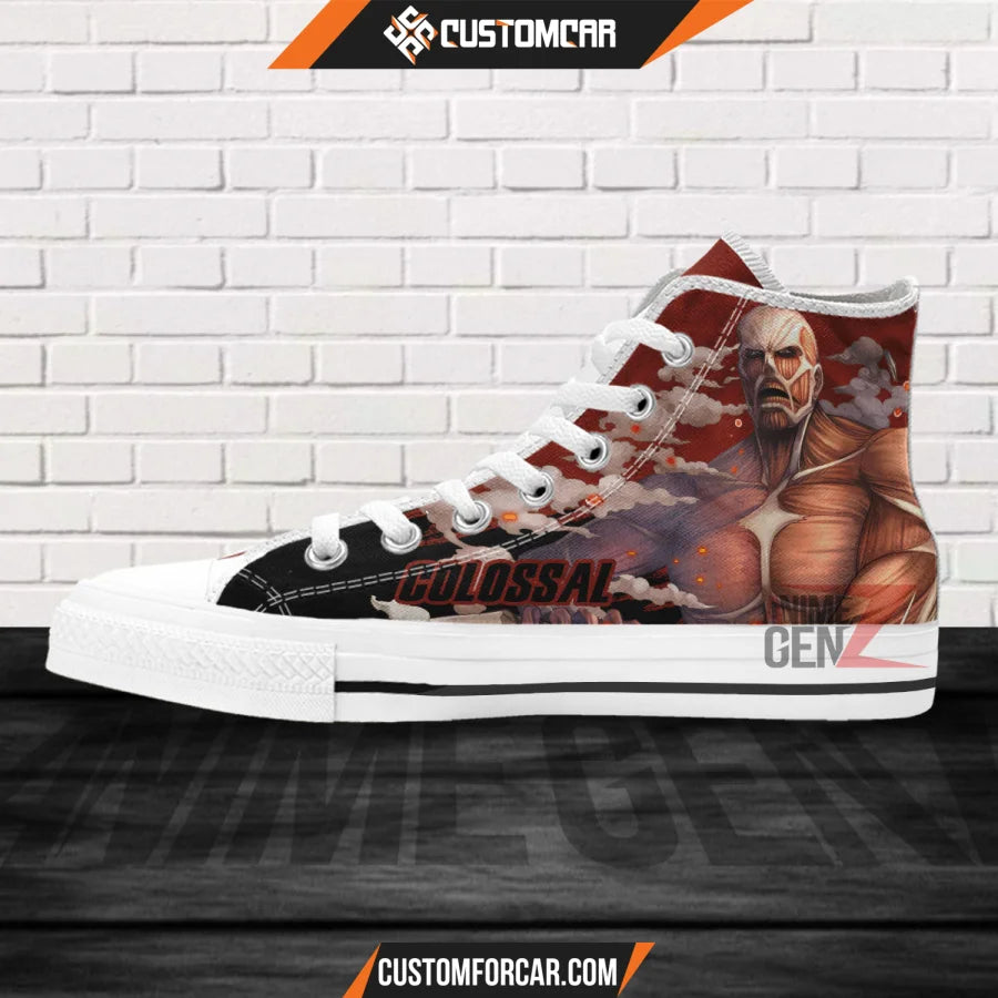 Attack On Titan Colossal Titan High Top Shoes Custom Anime