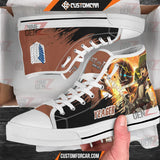 Attack On Titan Eren Yeager High Top Shoes Custom Anime