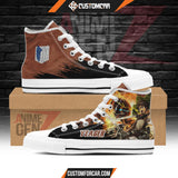 Attack On Titan Eren Yeager High Top Shoes Custom Anime