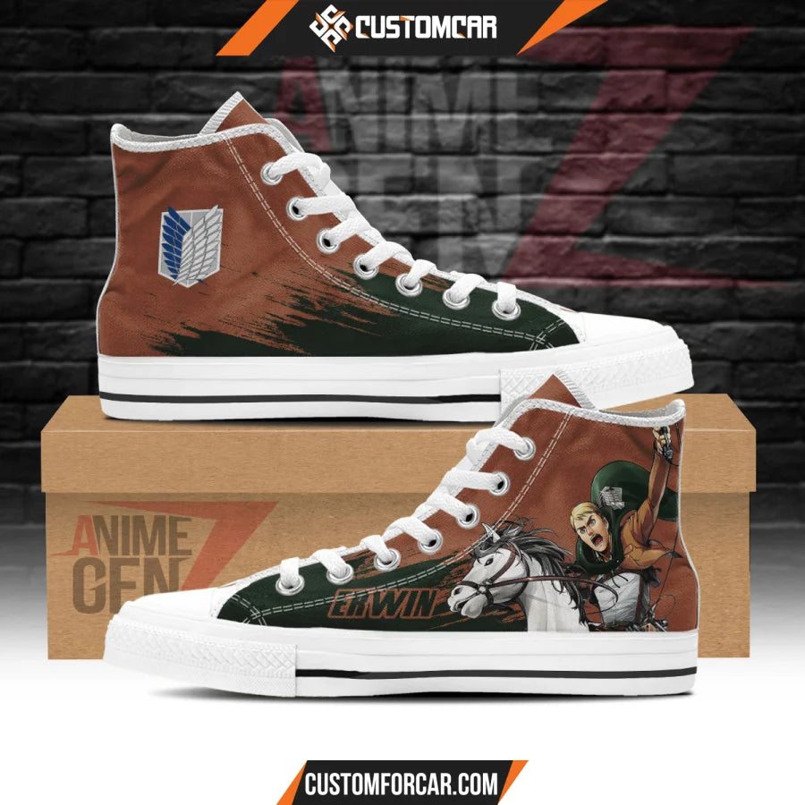 Attack On Titan Erwin Smith High Top Shoes Custom Anime