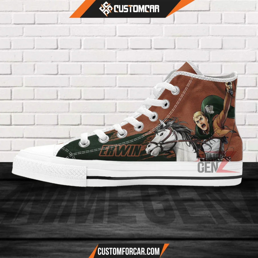 Attack On Titan Erwin Smith High Top Shoes Custom Anime