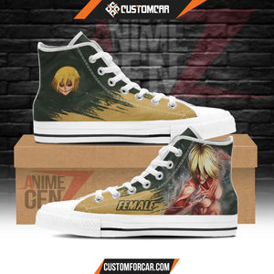 Attack On Titan Female Titan High Top Shoes Custom Anime