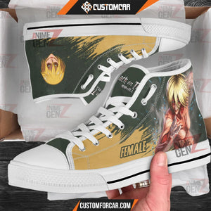 Attack On Titan Female Titan High Top Shoes Custom Anime