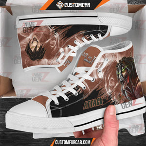 Attack On Titan Attack Titan High Top Shoes Custom Anime