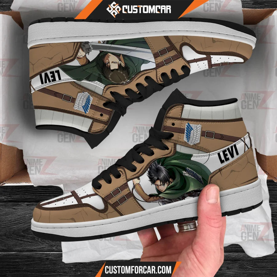 Attack On Titan JD Sneakers Levi Ackerman Custom Anime Shoes