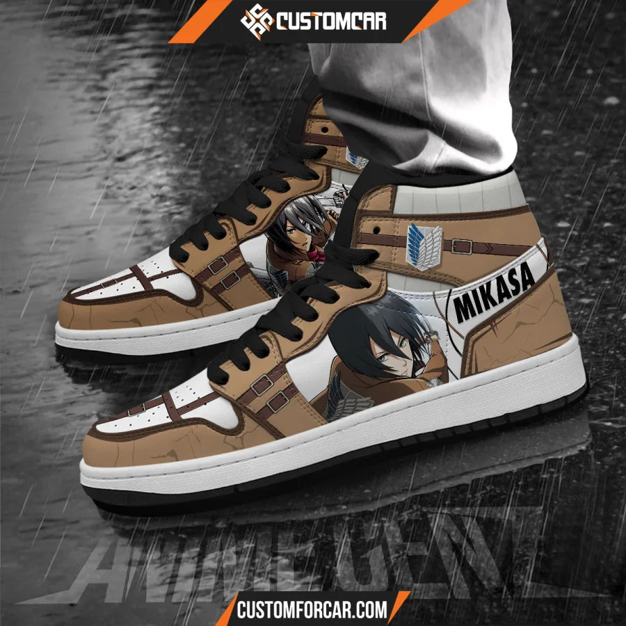 Attack On Titan JD Sneakers Mikasa Ackerman Custom Anime