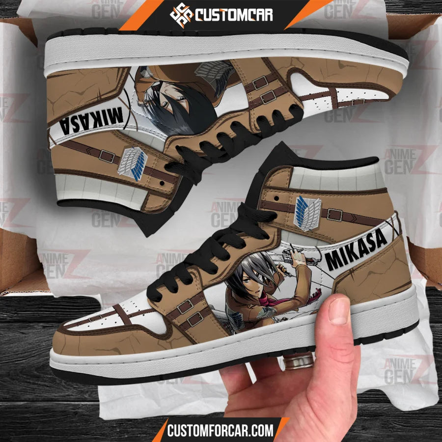 Attack On Titan JD Sneakers Mikasa Ackerman Custom Anime