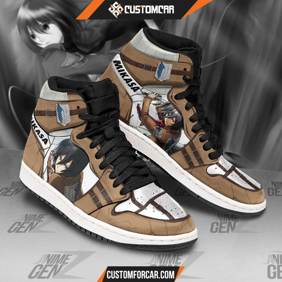 Attack On Titan JD Sneakers Mikasa Ackerman Custom Anime