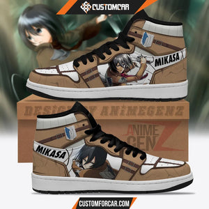 Attack On Titan JD Sneakers Mikasa Ackerman Custom Anime