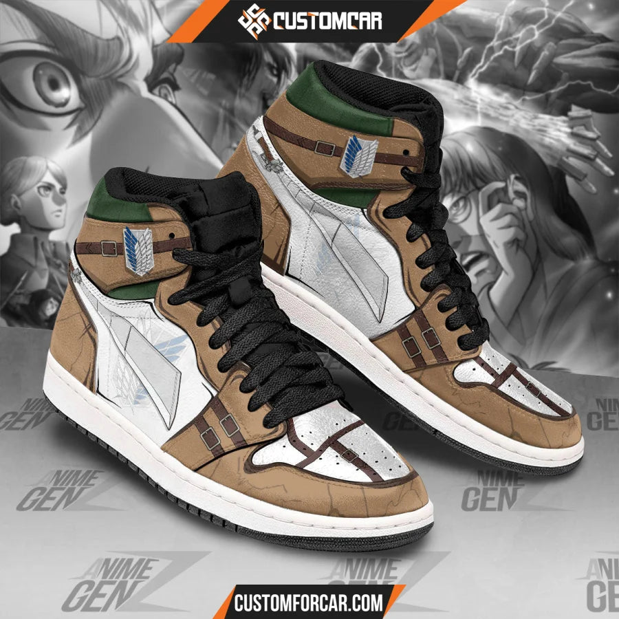 Attack On Titan JD Sneakers Reconnaissance Army Custom Anime