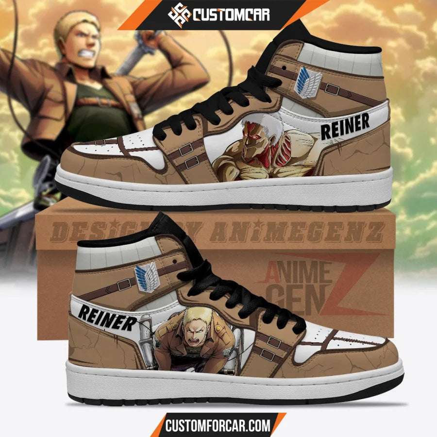 Attack On Titan JD Sneakers Reiner Braun Custom Anime Shoes