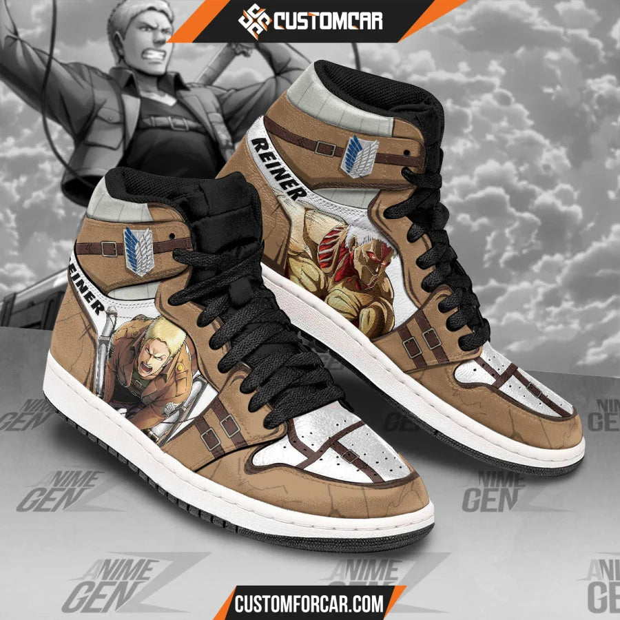 Attack On Titan JD Sneakers Reiner Braun Custom Anime Shoes