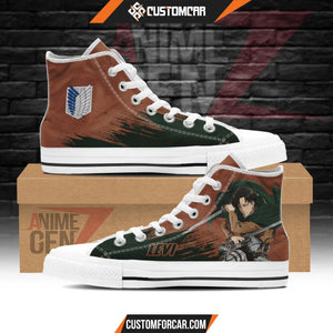 Attack On Titan Levi Ackermann High Top Shoes Custom Anime