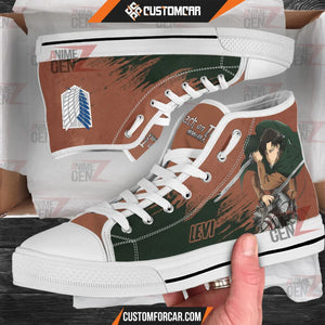 Attack On Titan Levi Ackermann High Top Shoes Custom Anime